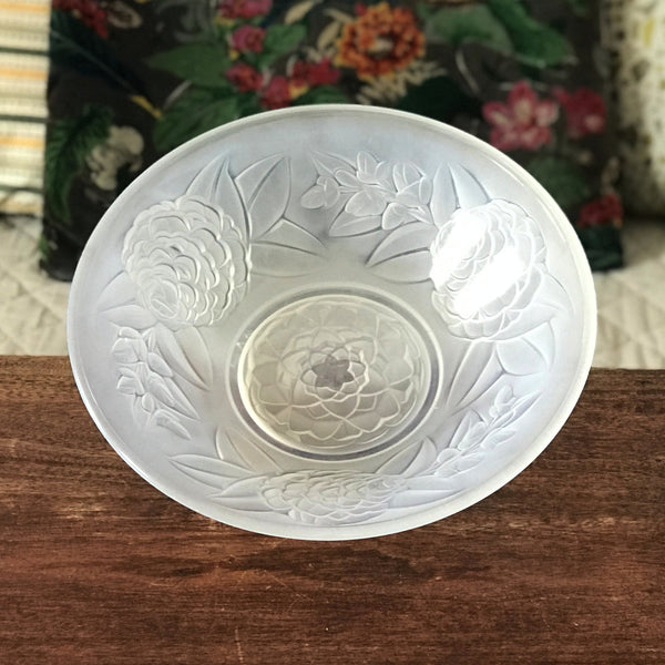 Grande coupe ou plat creux en verre dépoli dans le goût de Jacques Landier par Hello Broc brocante en ligne