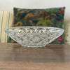 Grande coupe en verre gravé motifs étoiles rebord crénelé diamètre de 30 cm par Hello Broc brocante en ligne