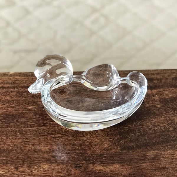 Cendrier zoomorphe canard en verre transparent par Hello Broc brocante en ligne