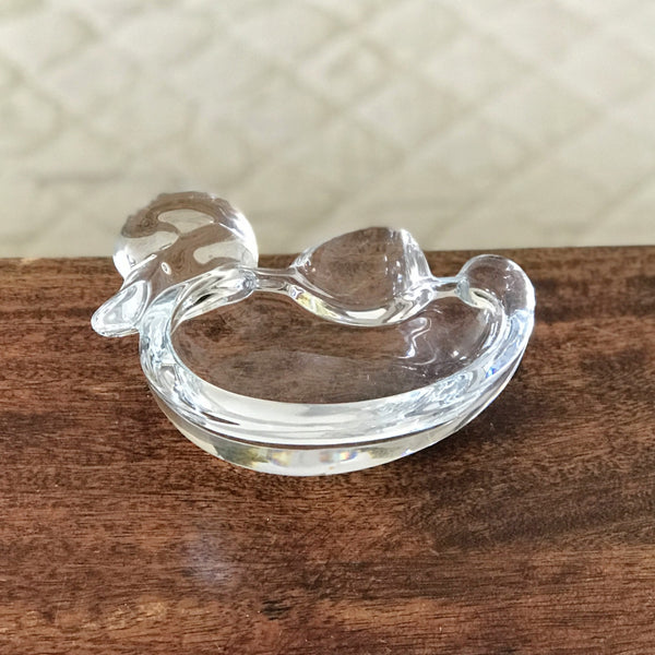 Cendrier zoomorphe en forme de canard en verre transparent par Hello Broc brocante en ligne