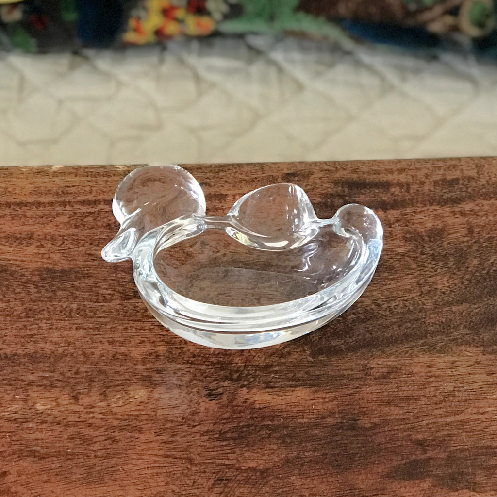 Cendrier zoomorphe canard en verre transparent par Hello Broc brocante en ligne