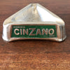 Cendrier publicitaire des années 60 forme triangulaire vintage Cinzano Vermouth en aluminium par Hello Broc brocante en ligne