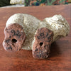 Hippopotame en terre cuite émaillé et mouchetée fait main - Hello Broc brocante en ligne