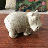 Hippopotame en terre cuite émaillé et mouchetée fait main - Hello Broc brocante en ligne