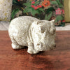 Hippopotame en terre cuite émaillé et mouchetée fait main - Hello Broc brocante en ligne