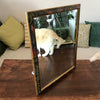 Miroir biseauté contour bois peint frise fleurs multicolores 55 x 45 cm par Hello Broc brocante en ligne