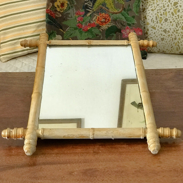 Miroir rectangulaire encadrement en bois imitation bambou 56 x 42 cm par Hello Broc brocante en ligne