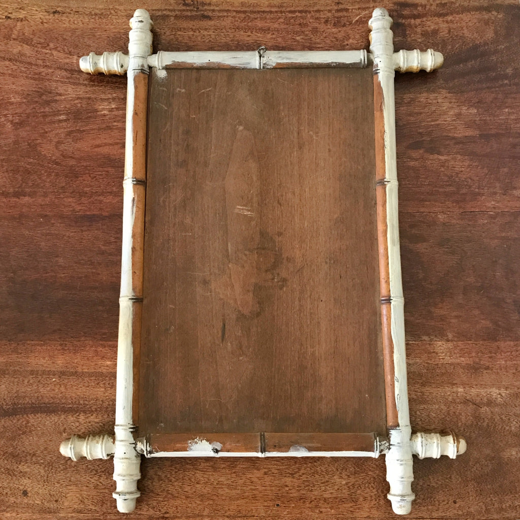 Miroir rectangulaire encadrement en bois imitation bambou 56 x 42 cm par Hello Broc brocante en ligne