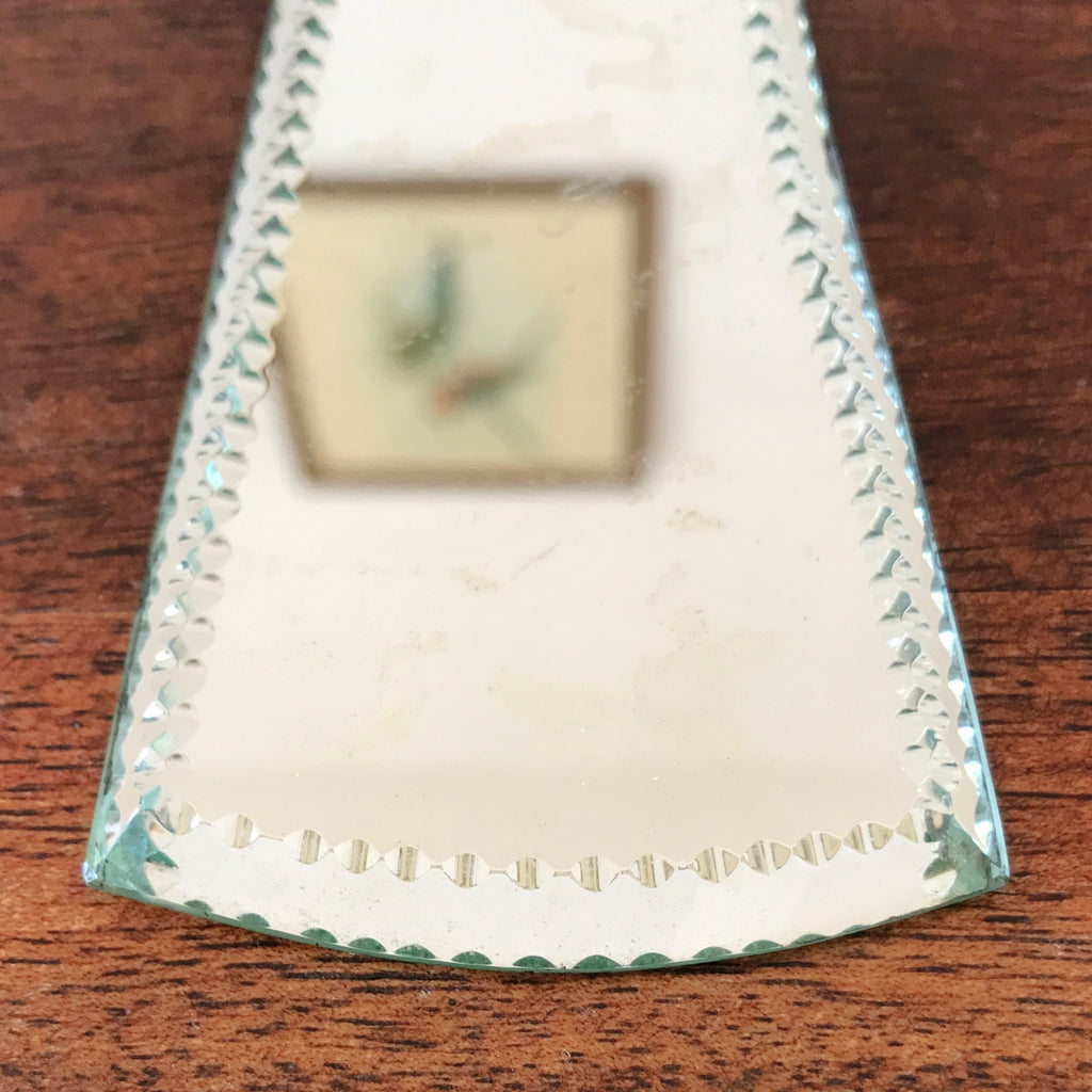 Miroir face à main bordure biseautée et taillée sur le biseau par Hello Broc brocante en ligne