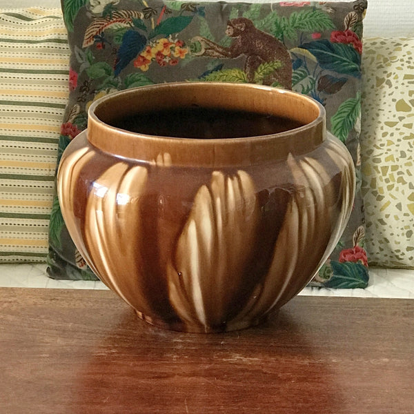 Grand cache-pot en céramique émaillée Louis Gueule Vierzon par Hello Broc brocante en ligne