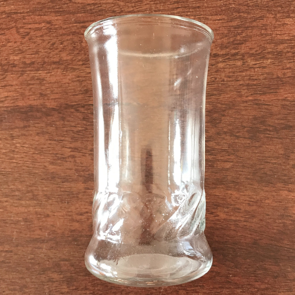 Petit vase rouleau en verre moulé transparent hauteur de 12 cm par Hello Broc brocante en ligne