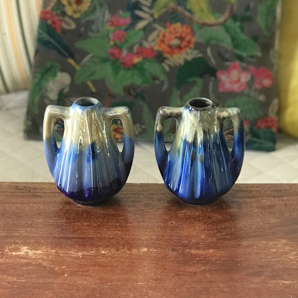 Paire de petits vases en céramique de Saint Uze attribués à Alphonse Mouton par Hello Broc brocante en ligne