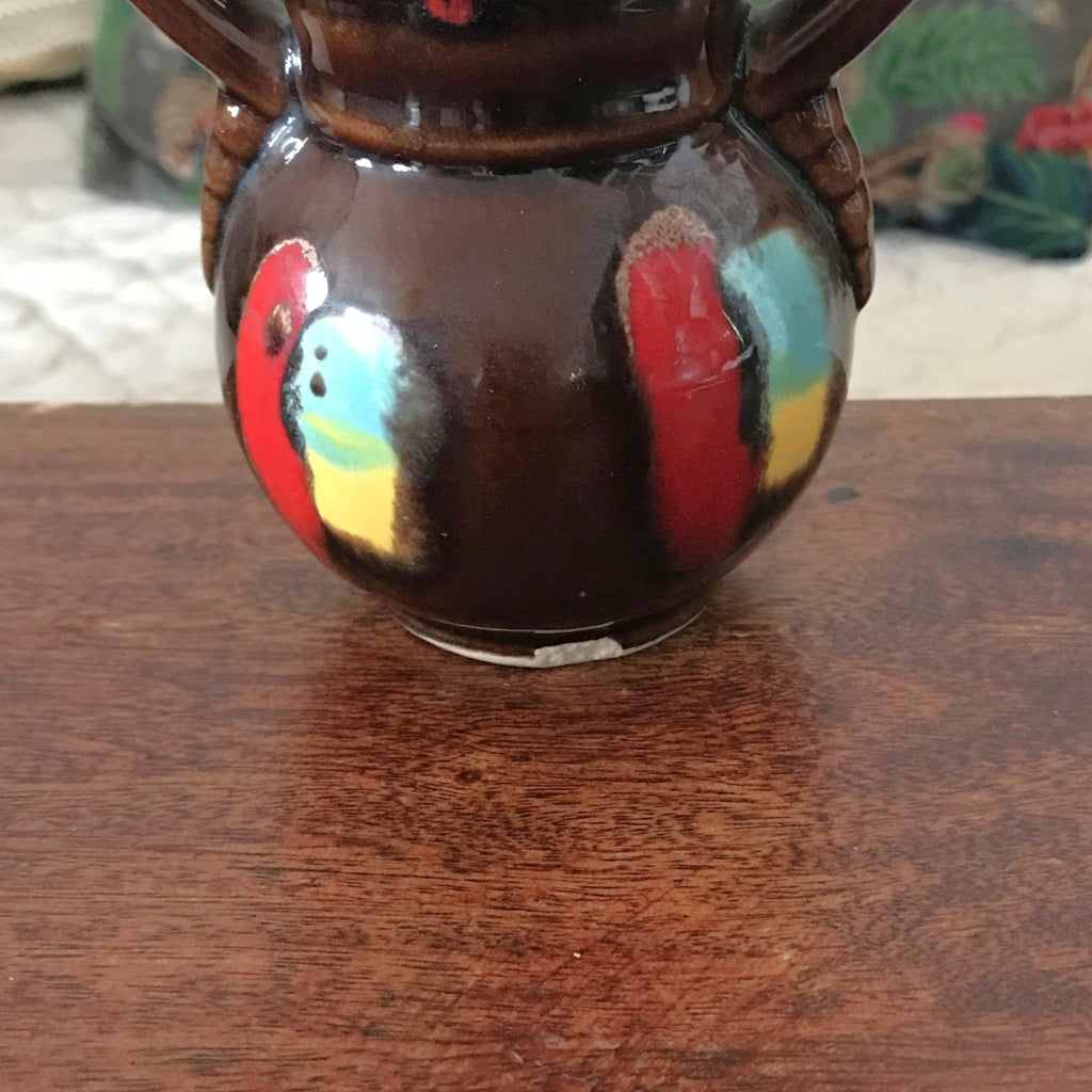 Petit vase poterie à doubles anses en céramique marron de Vallauris années 60 par Hello Broc brocante en ligne