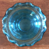 Vase bleu vintage en verre moulé de taille moyenne hauteur 22 cm par Hello Broc brocante en ligne