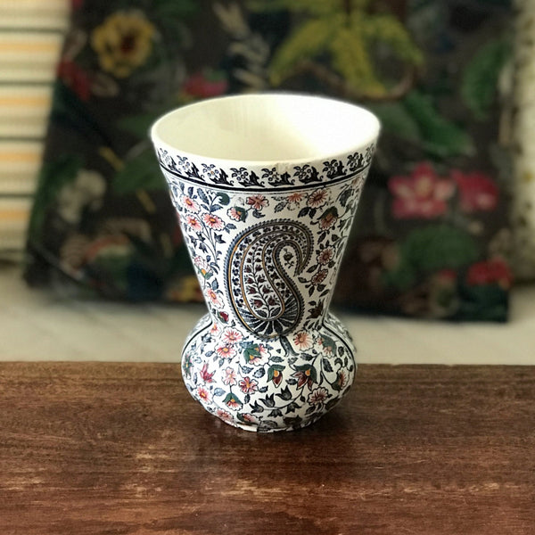 Vase en faïence de Gien décor Cachemire ou Bothée - Hello Broc