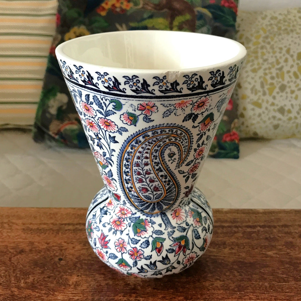 Vase en faïence de Gien décor Cachemire ou Bothée par Hello Broc brocante en ligne