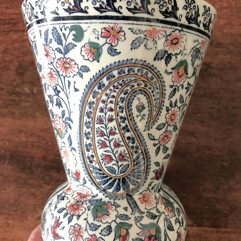 Vase en faïence de Gien décor Cachemire ou Bothée par Hello Broc brocante en ligne