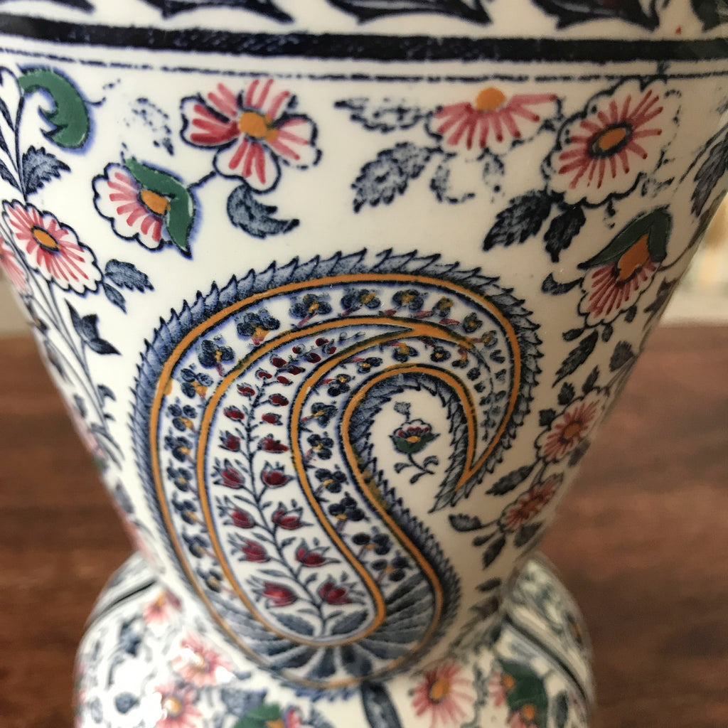 Vase en faïence de Gien décor Cachemire ou Bothée par Hello Broc brocante en ligne