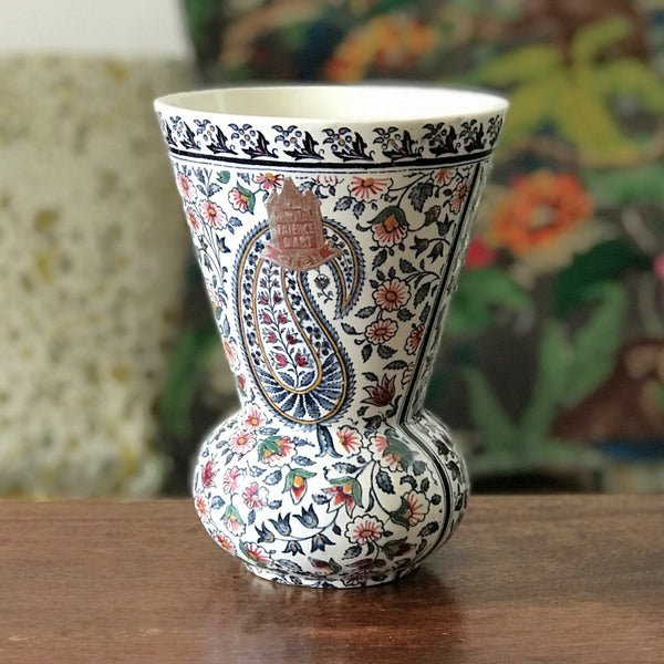 Vase en faïence de Gien décor Cachemire ou Bothée par Hello Broc brocante en ligne