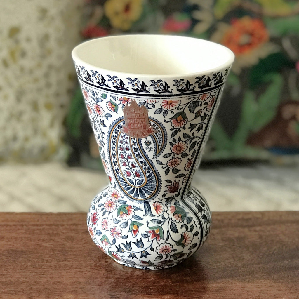 Vase en faïence de Gien décor Cachemire ou Bothée par Hello Broc brocante en ligne