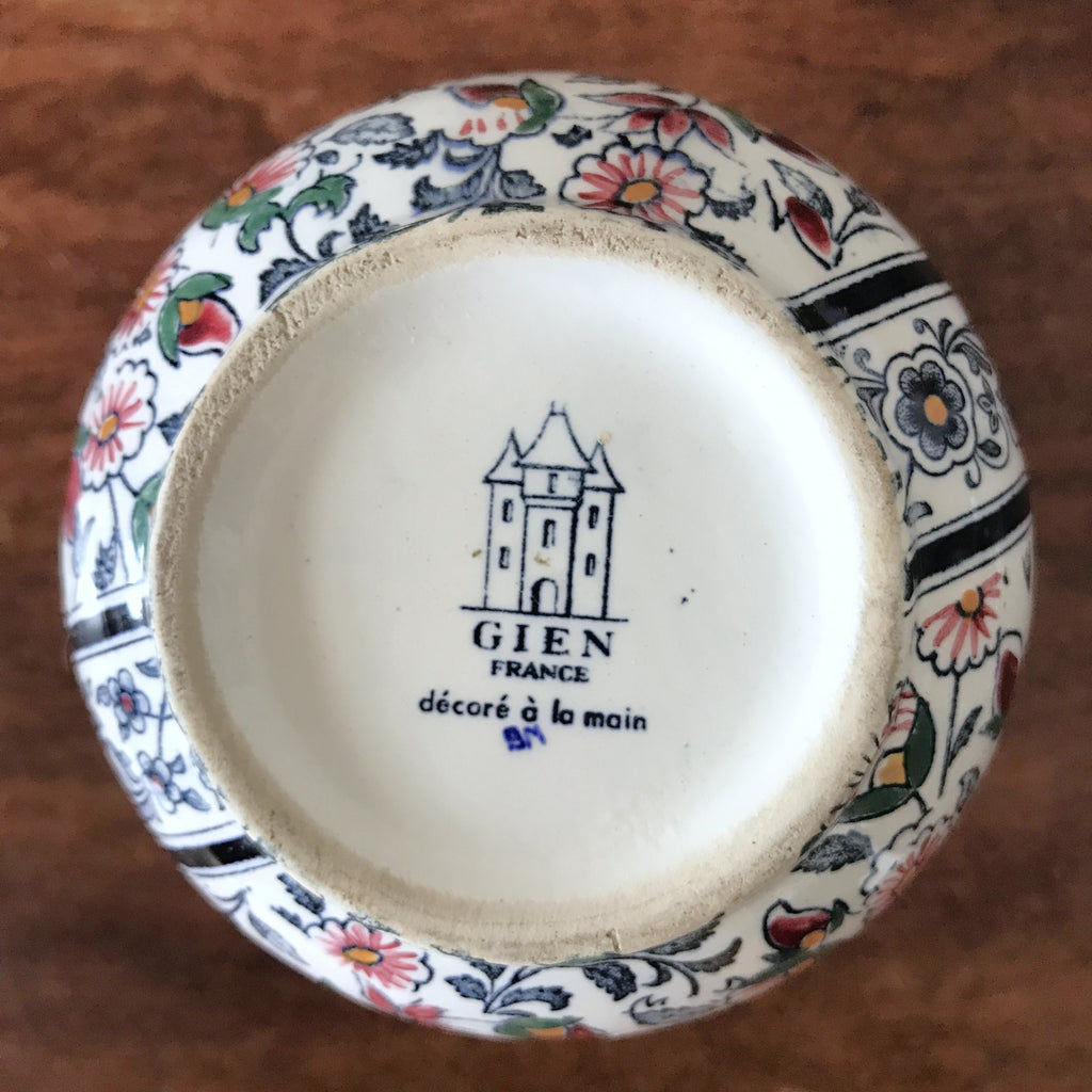 Vase en faïence de Gien décor Cachemire ou Bothée par Hello Broc brocante en ligne