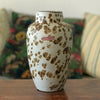 Vase vintage en grès beige gris moucheté tâcheté marron Scheurich par Hello Broc brocante en ligne