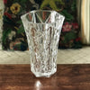 Grand vase cristal d'Arques moulé évasé hexagonal par Hello Broc brocante en ligne hauteur 21 cm