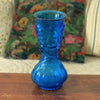 Grand vase vintage en verre moulé bleu motifs fruits par Hello Broc brocante en ligne