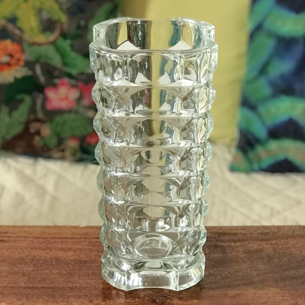 Grand vase vintage Windsor par JG Durand pour Luminarc en verre moulé transparent hauteur de 25 cm par Hello Broc brocante en ligne