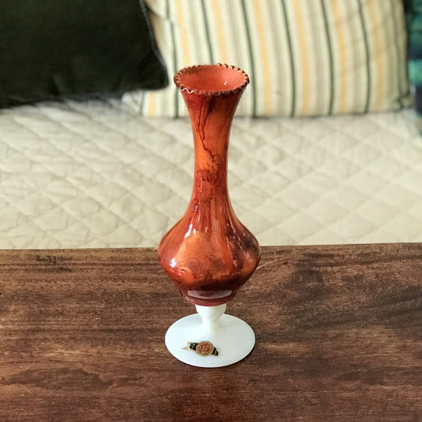 Soliflore orange en verre opalin italien - Hello Broc