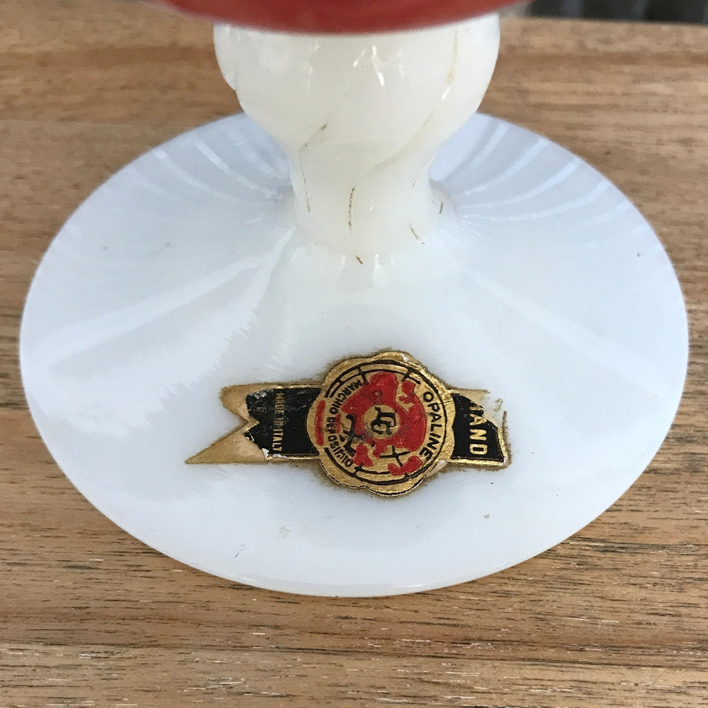 Soliflore vintage orange en verre opalin italien par Hello Broc brocante en ligne