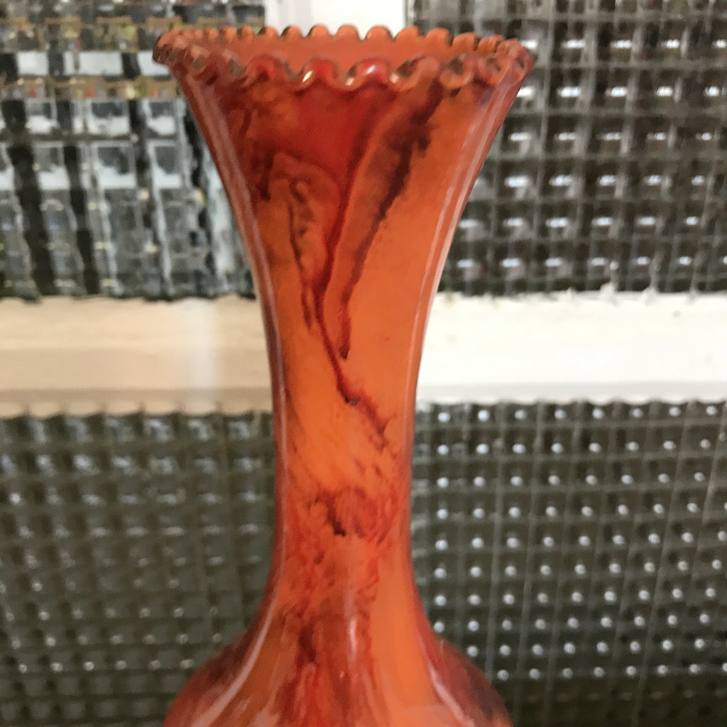 Soliflore vintage orange en verre opalin italien par Hello Broc brocante en ligne