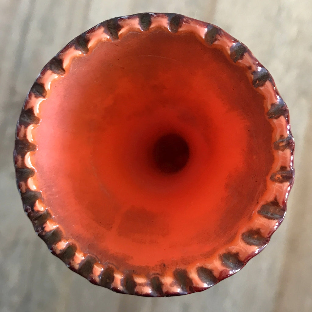 Soliflore vintage orange en verre opalin italien par Hello Broc brocante en ligne