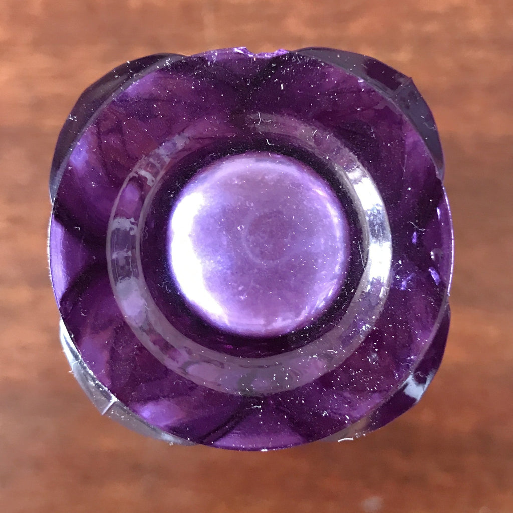 Soliflore petit vase vintage violet Cristal d'Arques hauteur de 17 cm par Hello Broc brocante en ligne