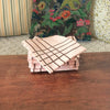 Lot de 6 serviettes de table en tissu damassé rose quadrillage marron par Hello Broc brocante en ligne