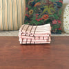 Lot de 6 serviettes de table en tissu damassé rose quadrillage marron par Hello Broc brocante en ligne