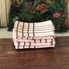 Lot de 6 serviettes de table damassées rose quadrillage marron - Hello Broc