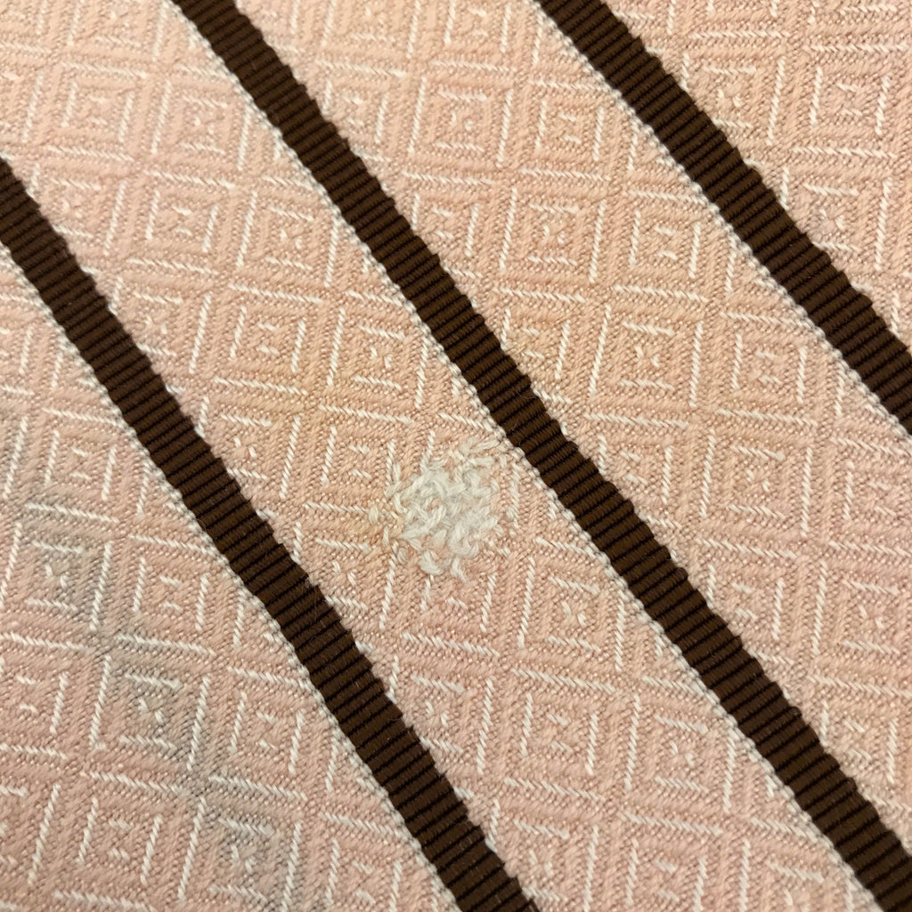 Lot de 6 serviettes de table damassées rose quadrillage marron par Hello Broc brocante en ligne