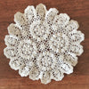 Lot de 3 napperons identiques vintage en crochet blanc et ronds diamètre approximatif de 18 cm par Hello Broc brocante en ligne