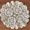 Lot de 3 napperons identiques vintage en crochet blanc et ronds diamètre approximatif de 18 cm par Hello Broc brocante en ligne