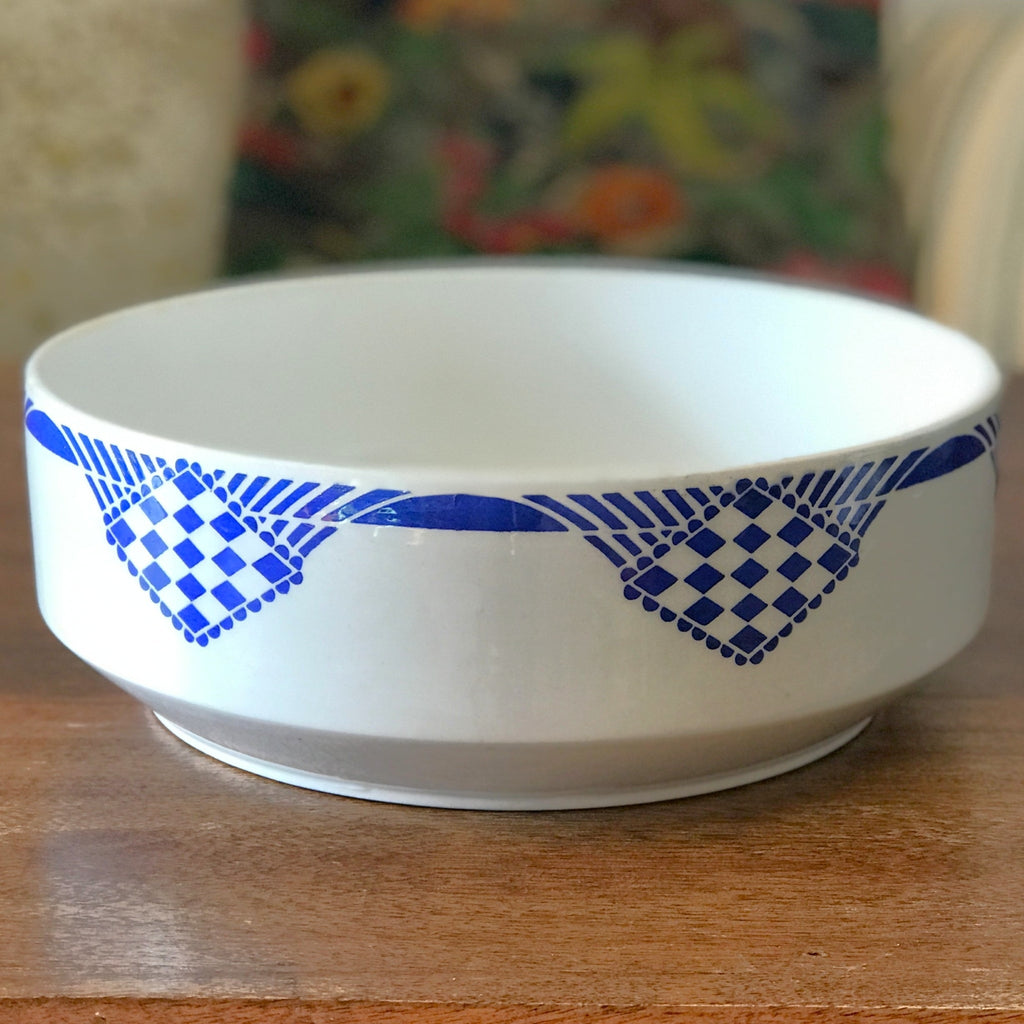 Vasque de toilette ancienne en faïence Orchies Moulin des Loups et Hamage décor Pantin diamètre de 26 cm par Hello Broc brocante en ligne