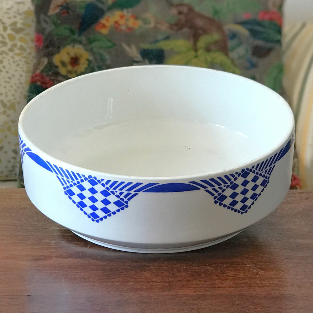 Vasque de toilette ancienne en faïence Orchies Moulin des Loups et Hamage décor Pantin diamètre de 26 cm par Hello Broc brocante en ligne