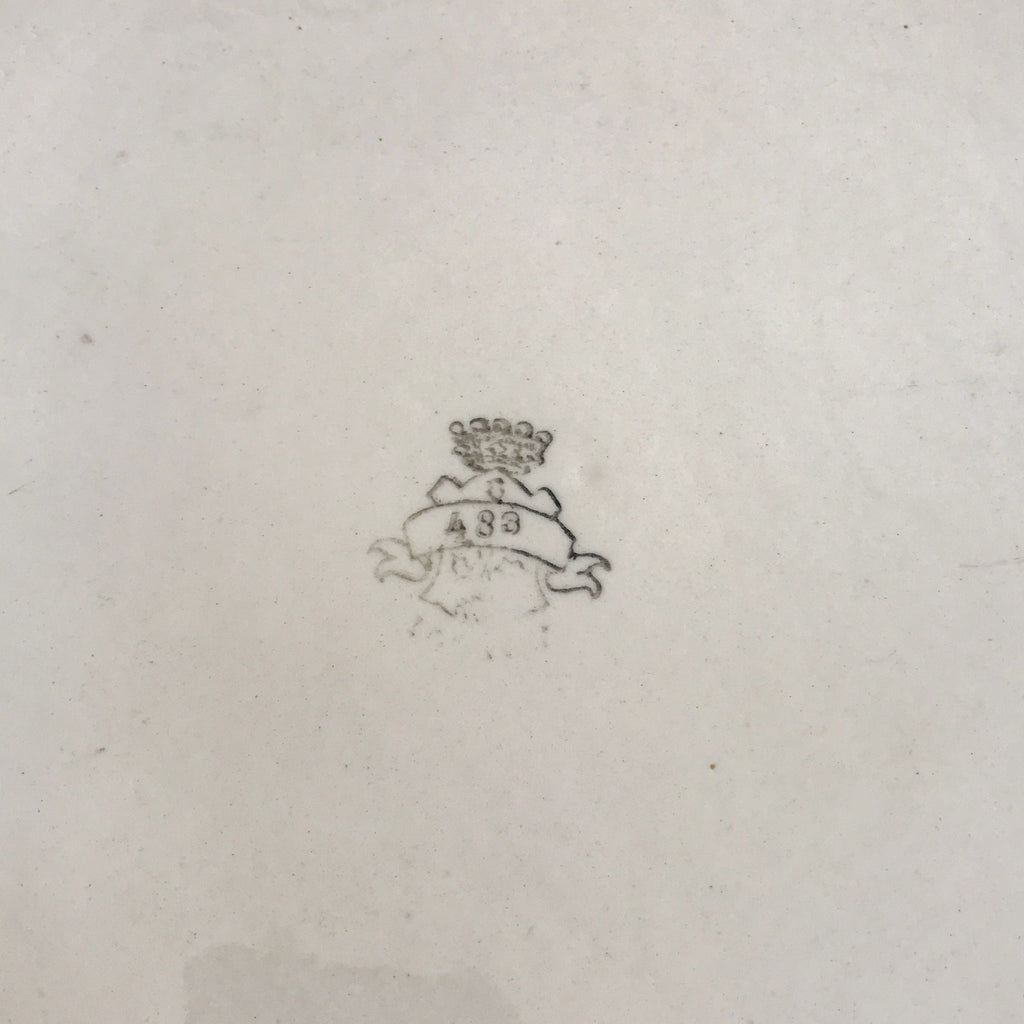 Vasque en faïence de Longwy décor Art Déco jaune et vert par Hello Broc brocante en ligne