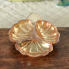 Petit serviteur ou plateau à apéritif en verre moulé orange irisé - Hello Broc