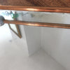 Grand plateau miroir biseauté rebords en cuivre et métal chromé Circa 1940 longueur 42 cm et largeur 30 cm par Hello Broc brocante en ligne