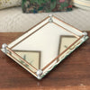 Grand plateau miroir biseauté rebords en cuivre et métal chromé Circa 1940 longueur 42 cm et largeur 30 cm par Hello Broc brocante en ligne