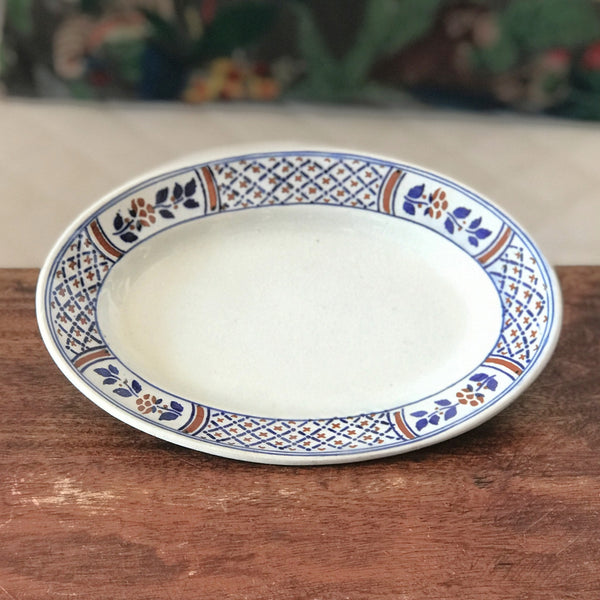 Ravier ou petit plat ovale en faïence de Lunéville K & G décor Rouennais par Hello Broc brocante en ligne