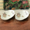 Paire de raviers en porcelaine de Limoges France marque ULIM au décor de pavots par Hello Broc brocante en ligne