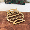 Dessous de plat en forme de hibou ou de chouette en métal doré par Hello Broc brocante en ligne
