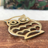 Dessous de plat en forme de hibou ou de chouette en métal doré par Hello Broc brocante en ligne